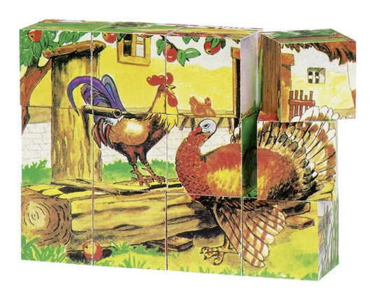 Goki Puidust Klotsid - Pusle "Talu" 6 pilti