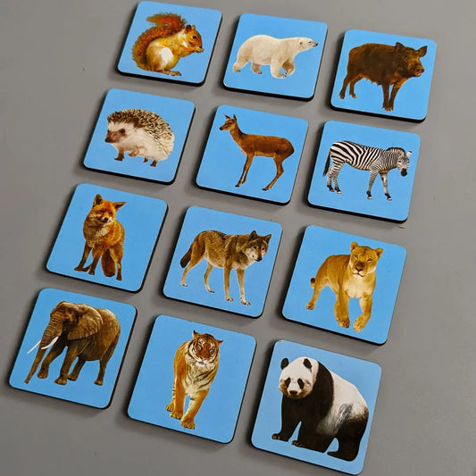 Puidust pusle-sorter "Ema ja poeg" - Metsloomad