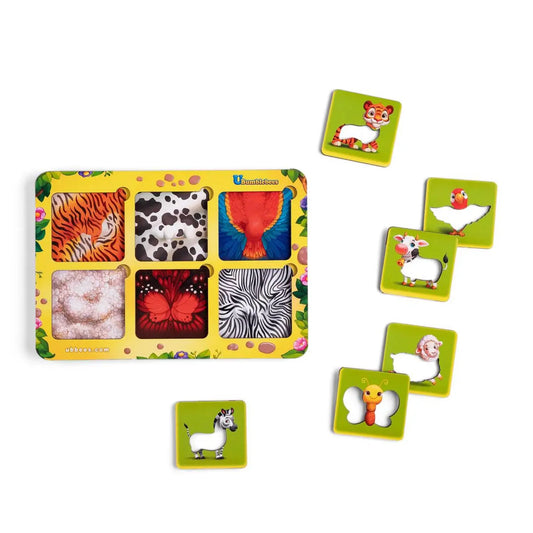 Puidust pusle-sorteerimismäng "Kelle muster?"