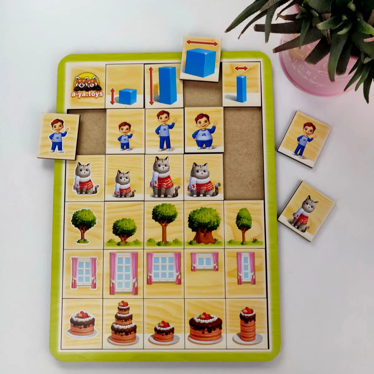 Деревянный пазл-сортер "Укажите размеры"