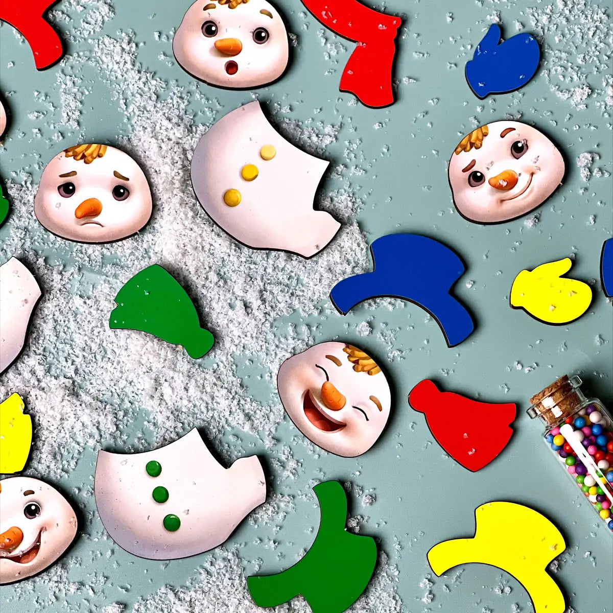 Puidust arendav mäng "Lõbusad lumememmed“