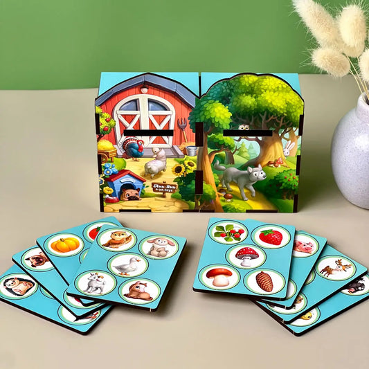 Puidust sorteermismäng "Mets- ja koduloomad“