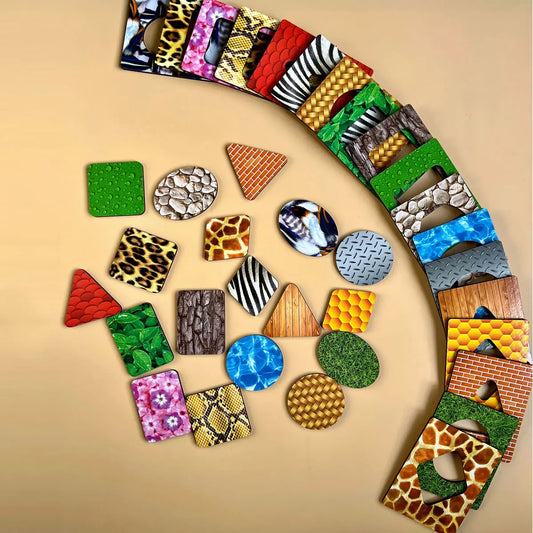 Loogiline õppemäng - Värvilised kujundid "Tekstuurid"