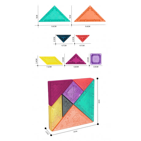 Lauamäng Tangram magnetklotsid