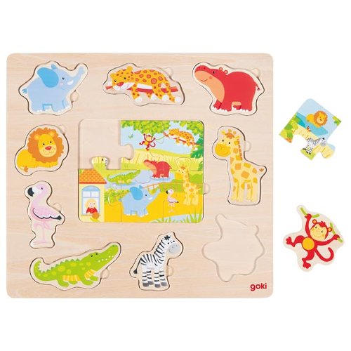 Kaks-ühes-pusle “Zoo loomad”
