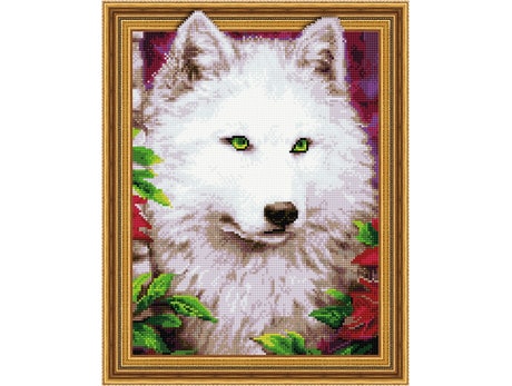 5D Teemantmosaiik - Valge hunt 40x50