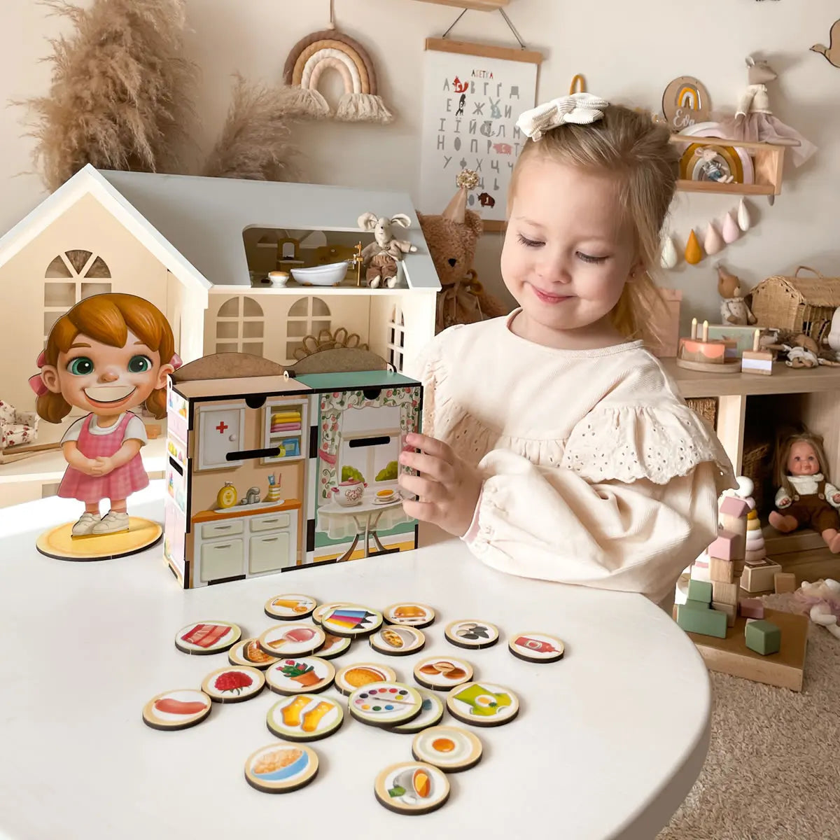 Puidust sorteerimismäng "Söödav–mitte söödav“