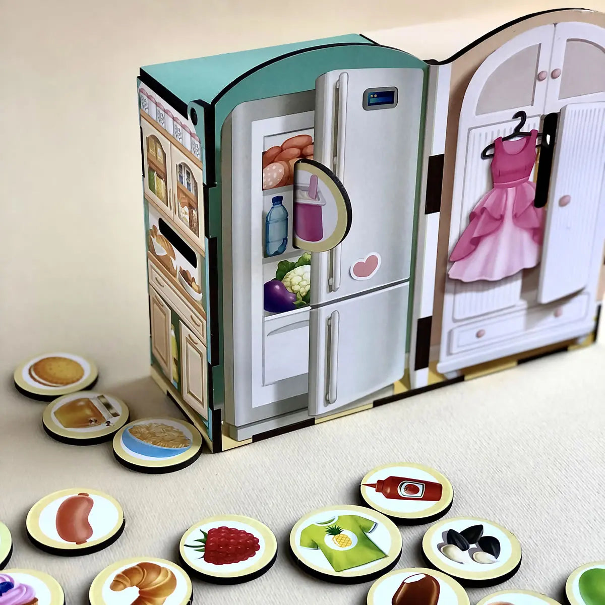 Puidust sorteerimismäng "Söödav–mitte söödav“