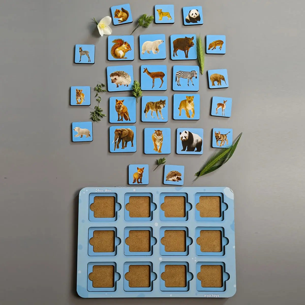 Puidust pusle-sorter "Ema ja poeg" - Metsloomad