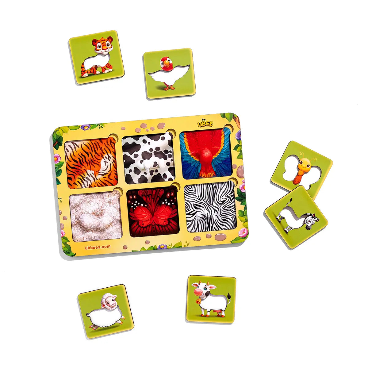 Puidust pusle-sorteerimismäng "Kelle muster?"