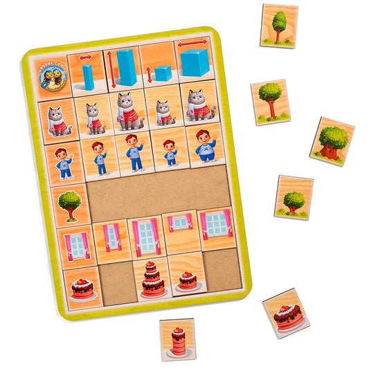 Puidust pusle sorterimismäng "Määra suurused“