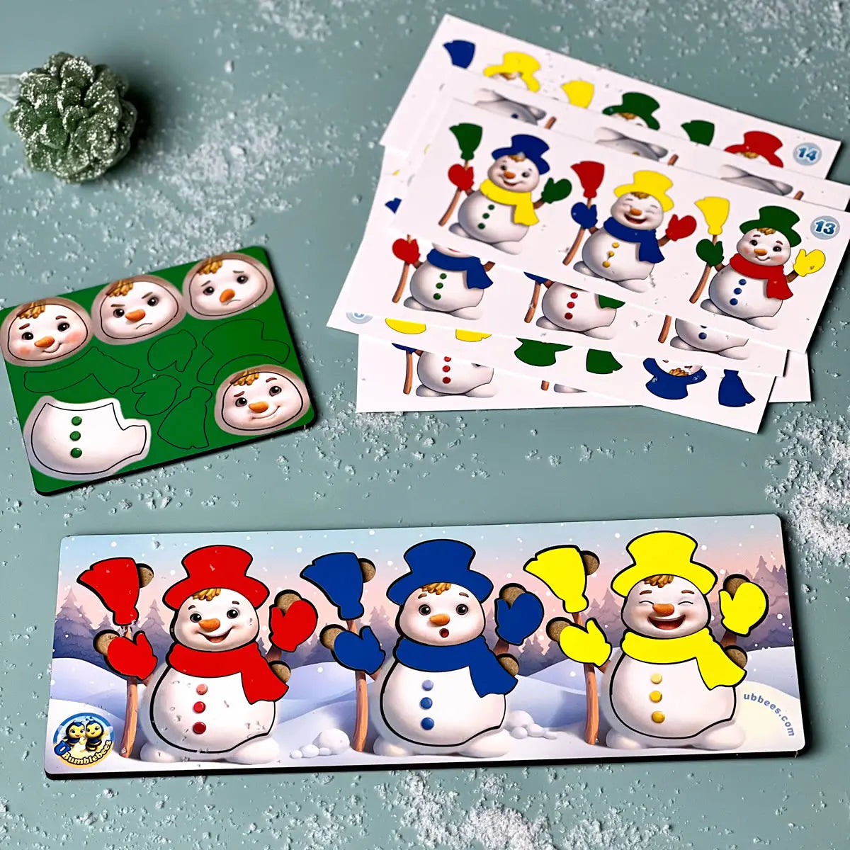 Puidust arendav mäng "Lõbusad lumememmed“