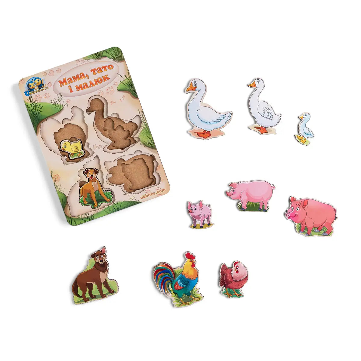 Puidust pusle "Suurem või väiksem: Loomapere - koduloomad“