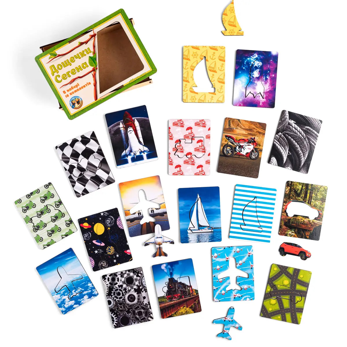 Деревянный пазл-сортер "Досочки Сегена: транспорт"  