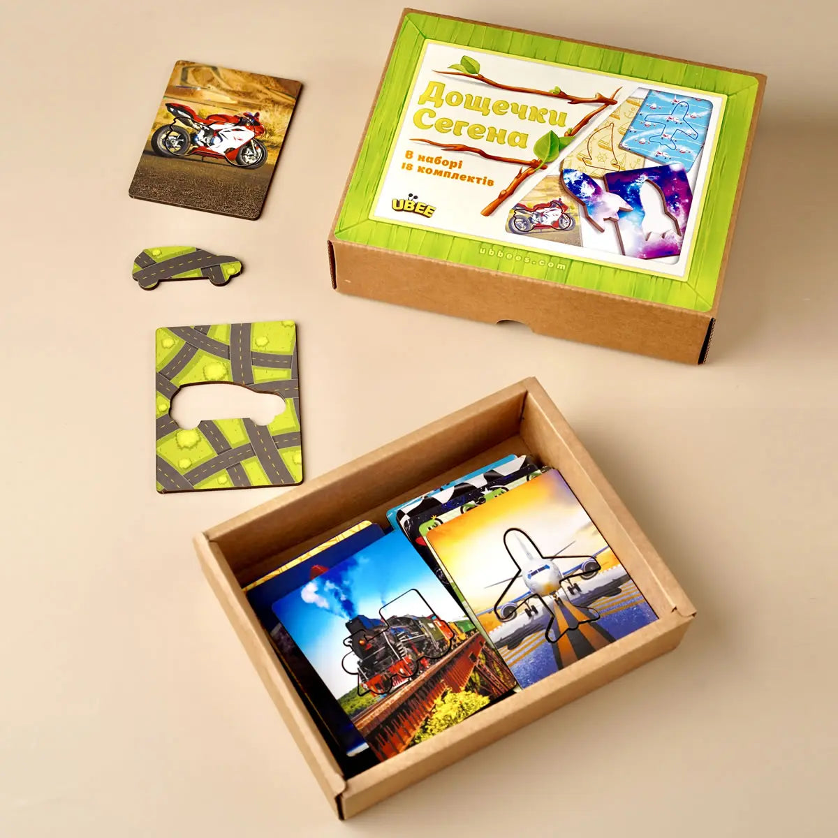 Деревянный пазл-сортер "Досочки Сегена: транспорт"  