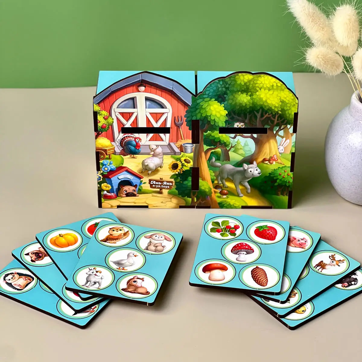 Puidust sorteermismäng "Mets- ja koduloomad“