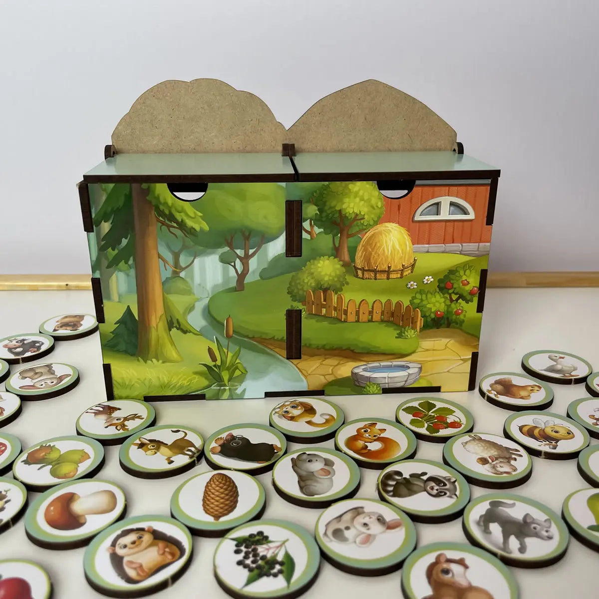 Puidust sorteermismäng "Mets- ja koduloomad“