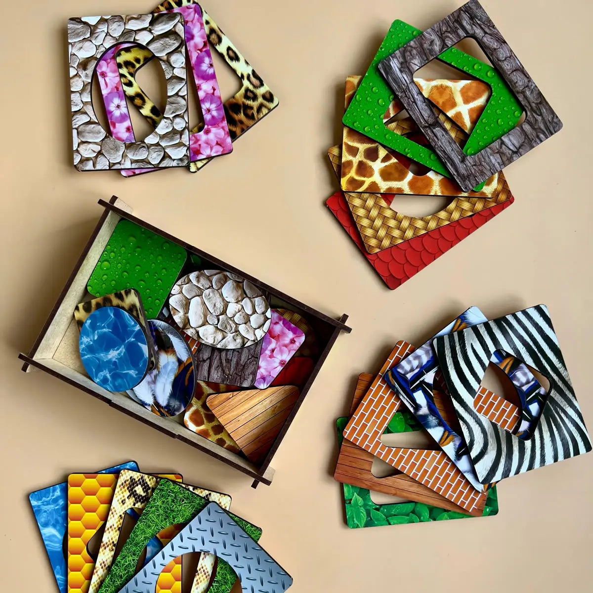 Loogiline õppemäng - Värvilised kujundid "Tekstuurid"