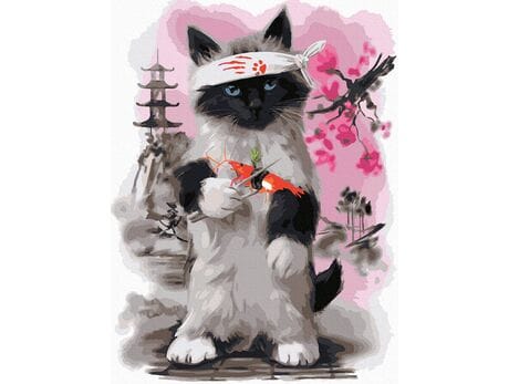 Картина по номерам - Японский кот 30x40