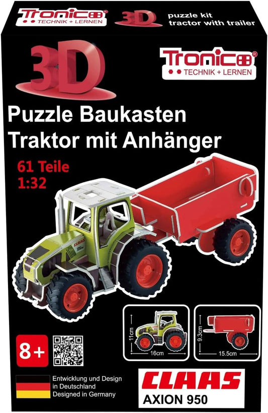 3D pusle "Claas Axion 950 traktor ja haagis"