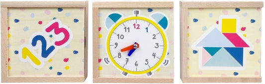 3 mängu komplekt lastele – numbrid, kell ja Tangram pusle