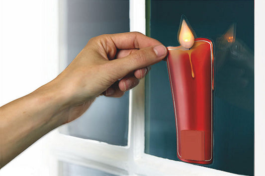 LED Aknakleebis – Advent Küünal Punane