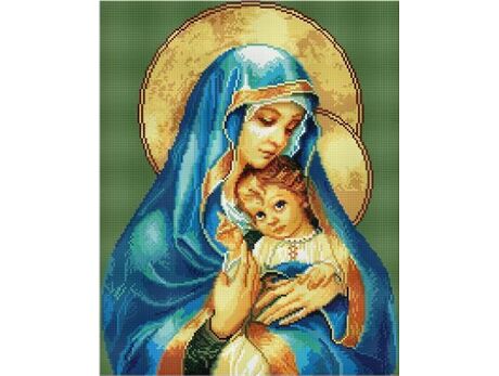 Алмазная мозаика Мария с младенцем 40х50
