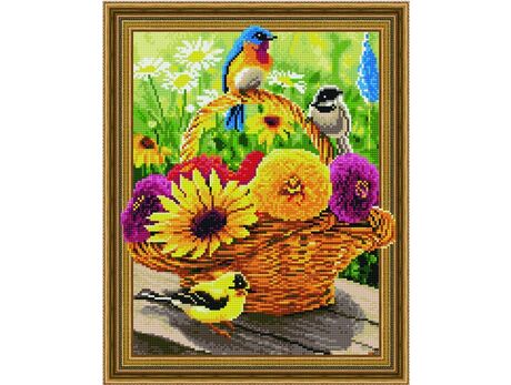 5D Алмазная мозаика - Цветы и птицы 40x50