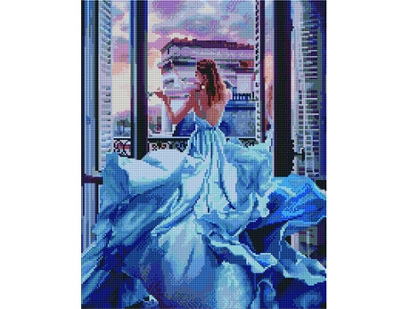 Алмазная мозаика Женщина в платье 40х50