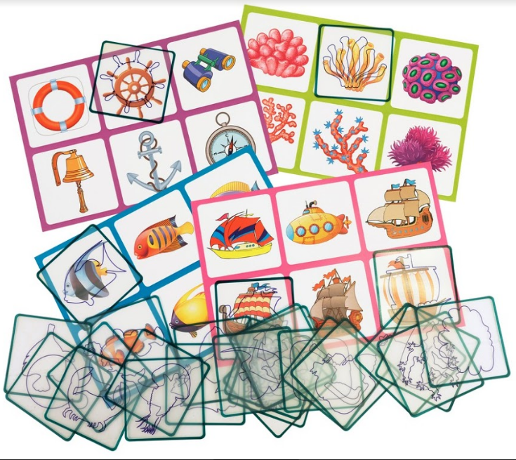 Развивающая игра IQ Loto "Фигуры морских животных" 3 + на русском языке