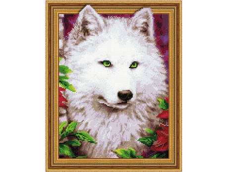 5D Алмазная мозаика - Белый волк 40x50