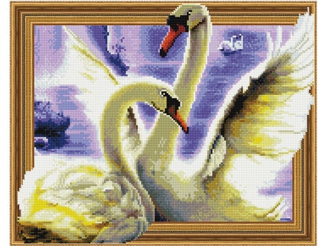 5D Алмазная мозаика - Лебедь 40x50