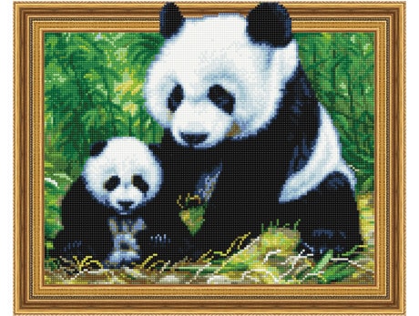 5D Teemantmosaiik - Panda koos pojaga 40x50